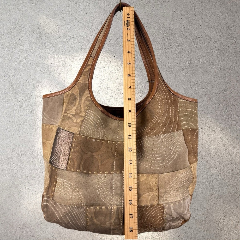 Vtg Y2K Coach 11310 Ergo Patchwork Suede Turn Lock Hobo Hand Bag Shoulder Tote - Picture 7 of 8